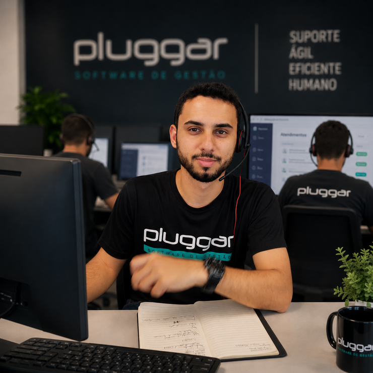 Equipe de atendimento comercial e novos negócios da Pluggar ERP
